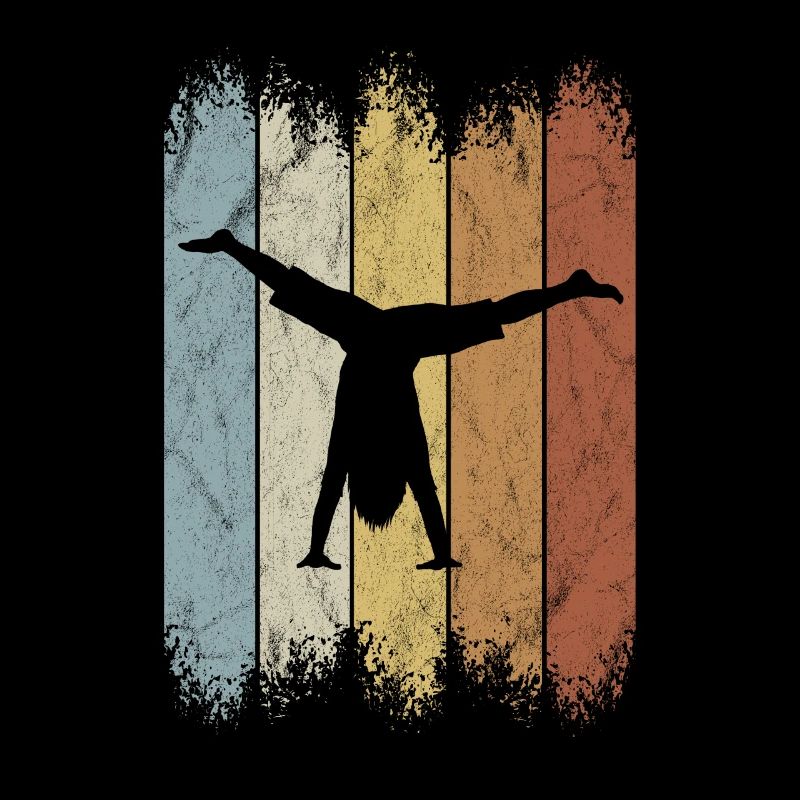 Rétro 80 cirque style handstand silhouette