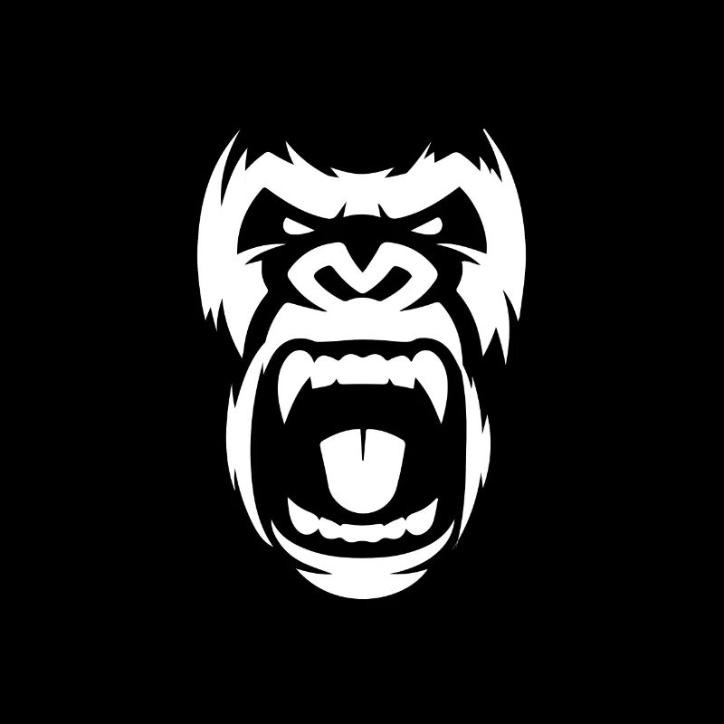 Gorilla - Kopf eines brüllenden Gorillas