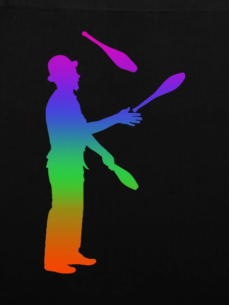 Jonglieren Regenbogen Silhuette