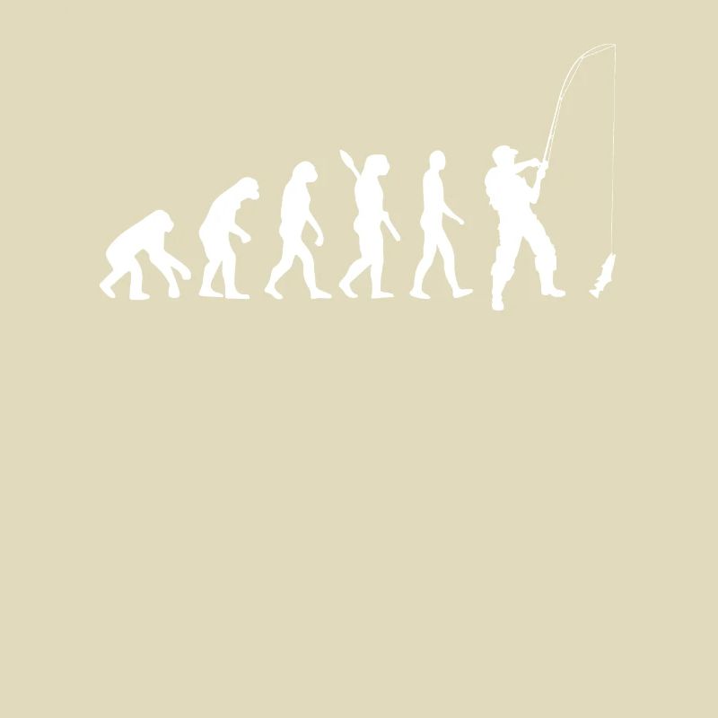 Fishing - Human Evolution / Darwin / White