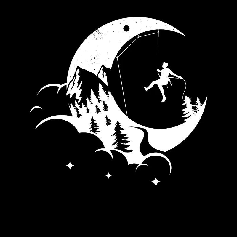 Climbing climber moon