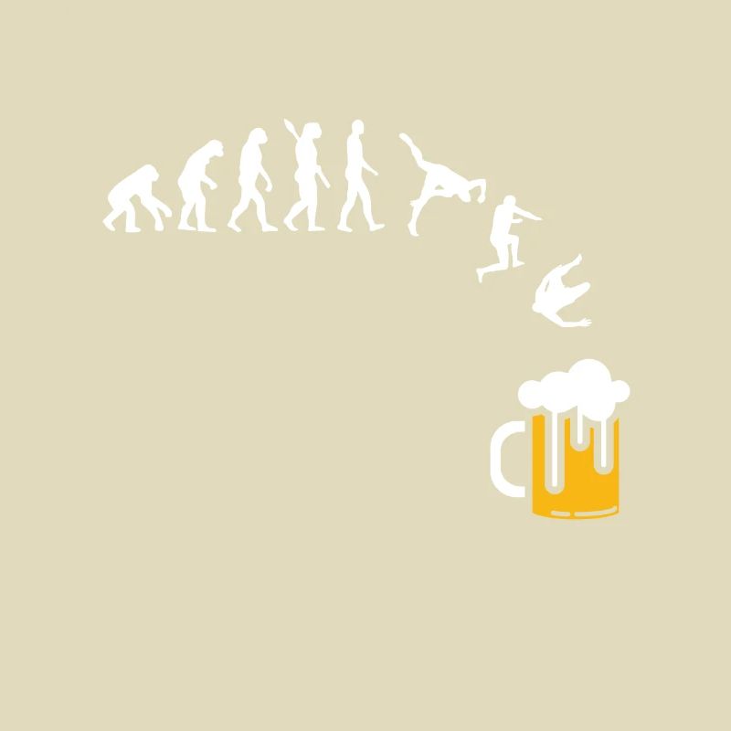 Bier / Bierglas - Evolution des Menschen / Darwin