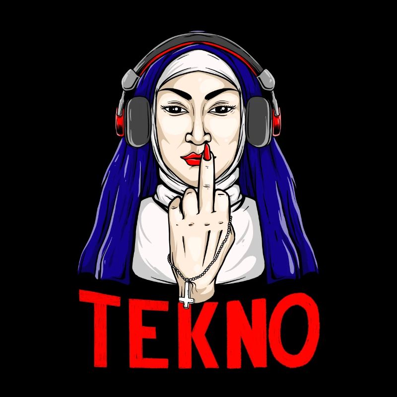 Tekno Underground Nonne Mittelfinger techno