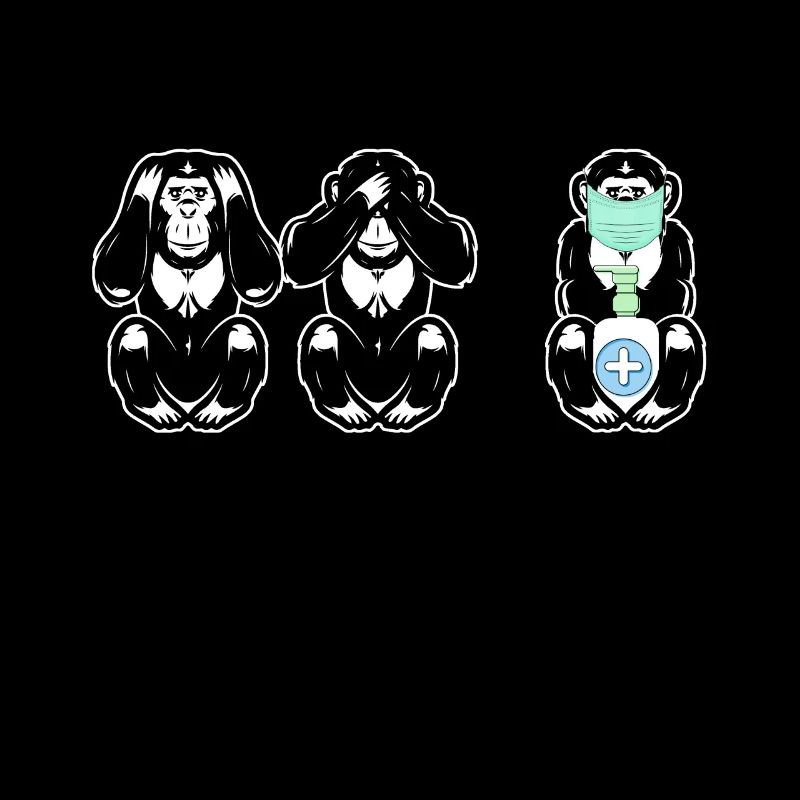 3 Monkeys See nothing Hear nothing Distancing
