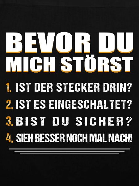 BEVOR DU MICH STÖRST....