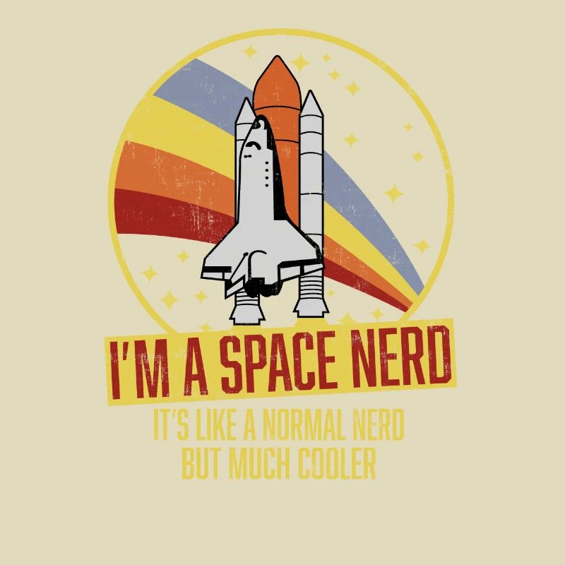 Navette spatiale drôle rétro astronome nerd de l'espace