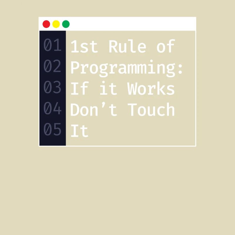 1ère règle de programmation du codage du programmeur
