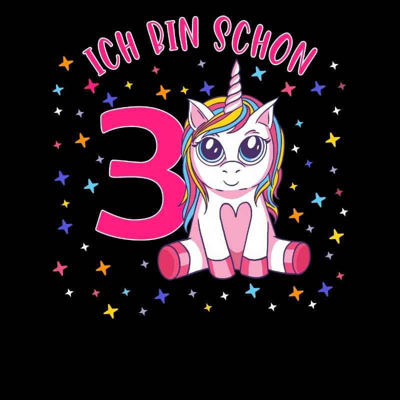 ich bin schon 3 Einhorn Geburtstag Kind Mädchen