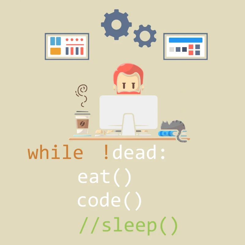 Dead Eat Code Sleep Funny Programming Computer Pro