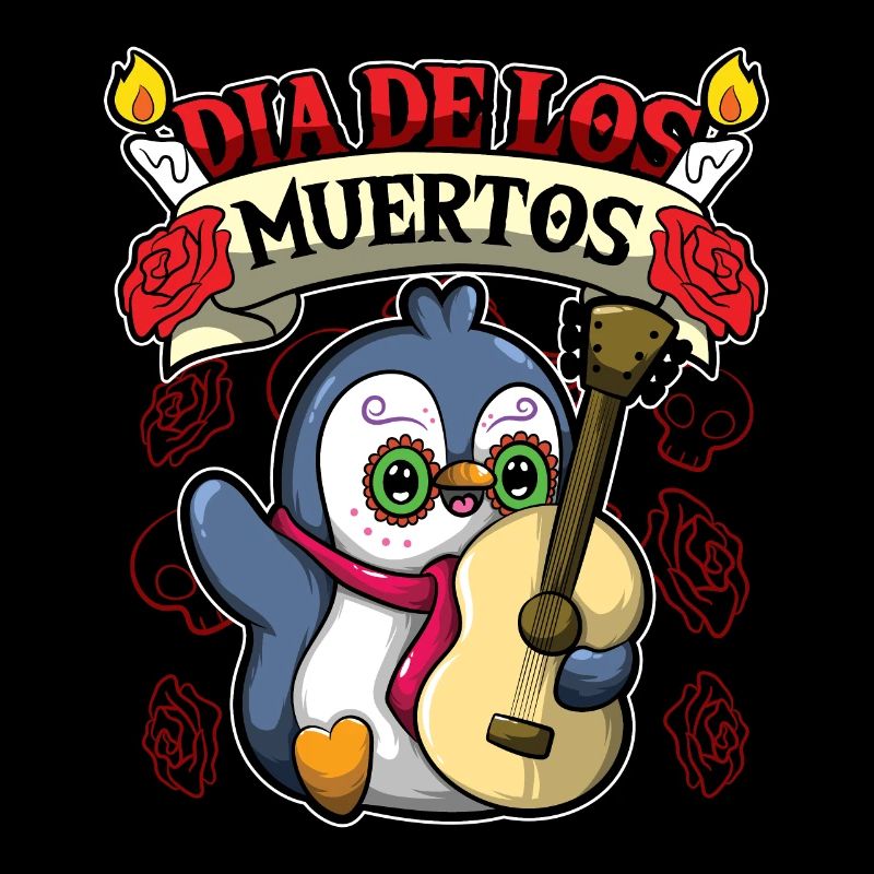 Dia De Los Muertos Animals Penguin