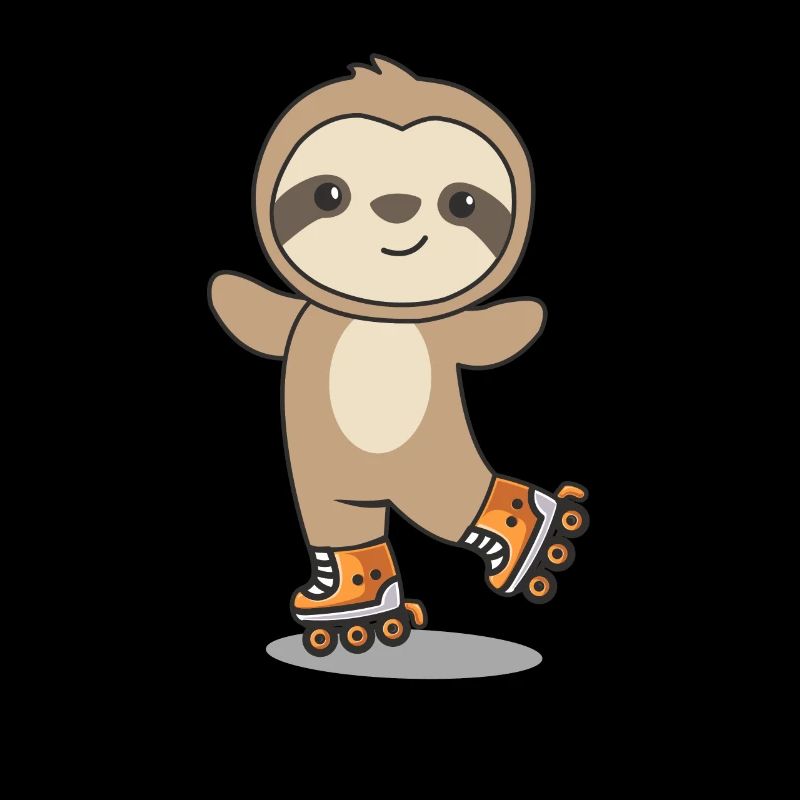 Sloth roller skates funny animals ride roller skate