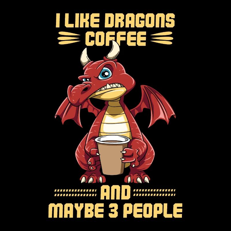 Funny Grumpy Dragon Coffee Lover Hate Morning