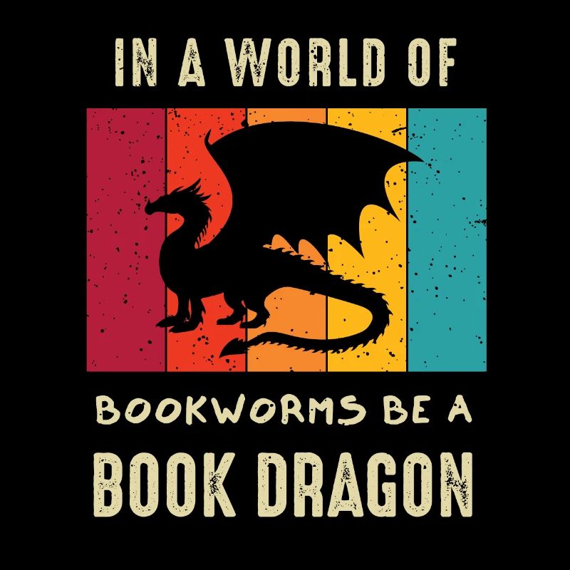 Book Dragon Design Librarian Book Lovers