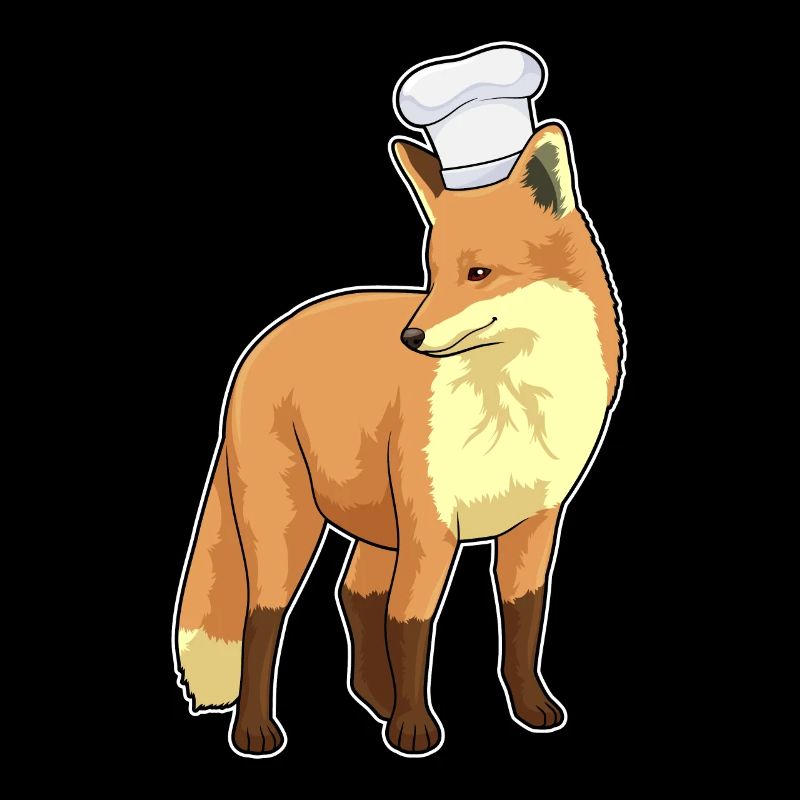 Fox as a chef with a chef's hat