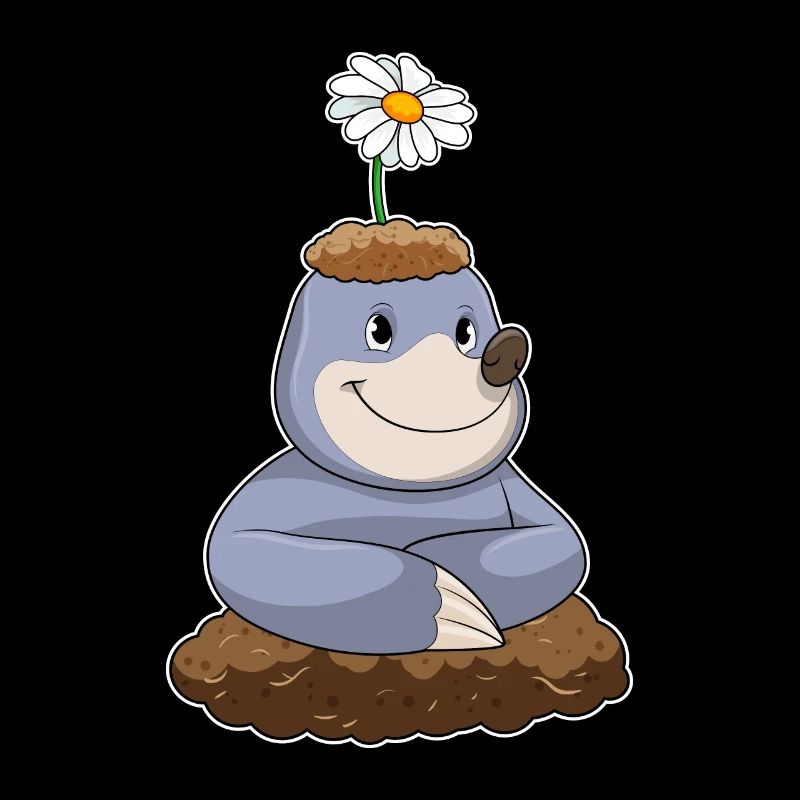 Maulwurf mit Gänseblümchen Blume