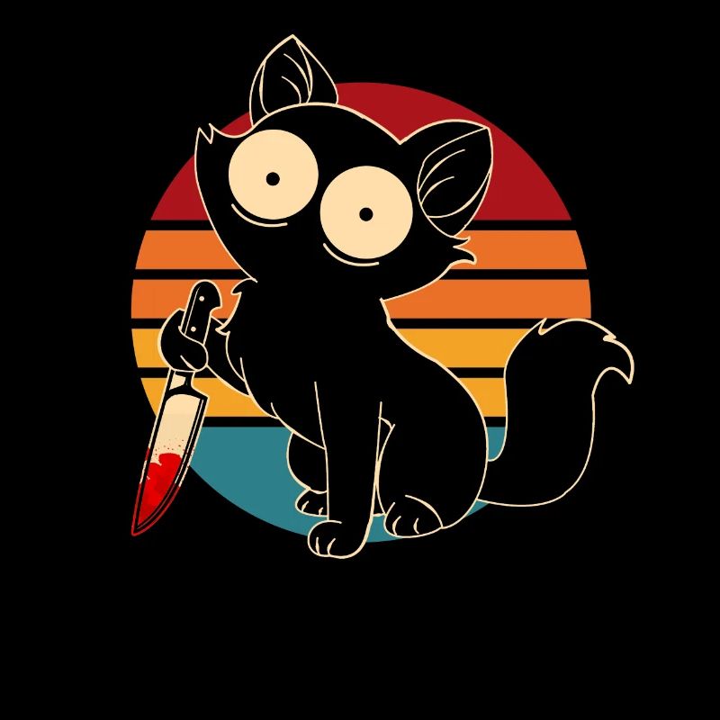 Crazy Cat with knife