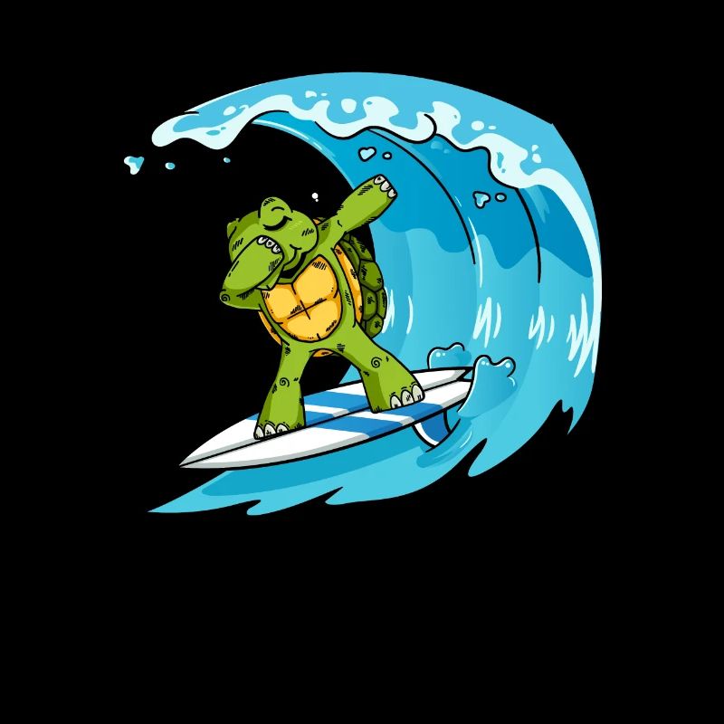 Tortue de surf Cool Turtle Dabbing Surf