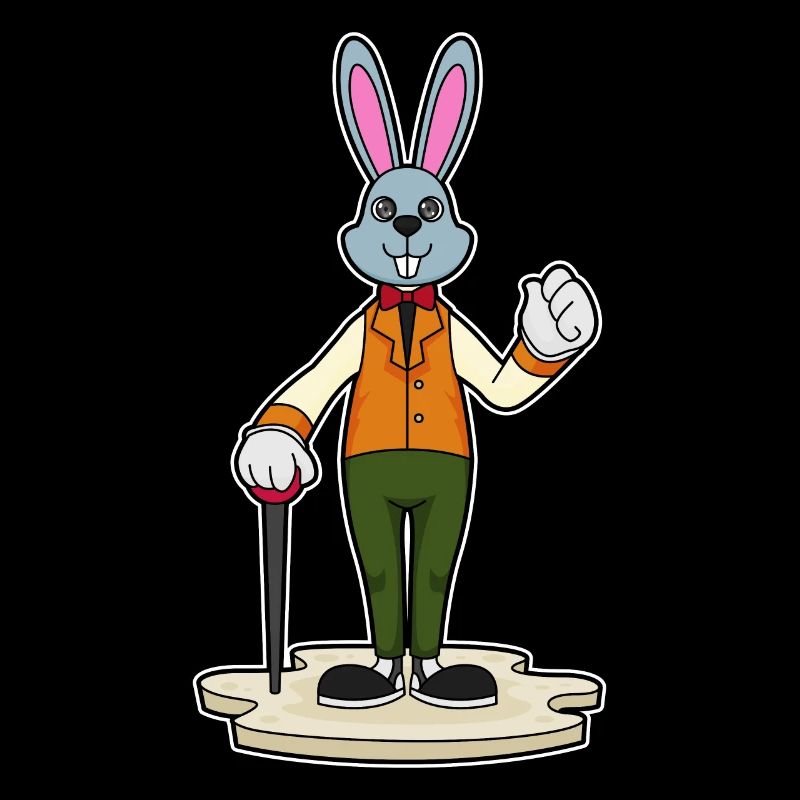 Rabbit as a gentleman with a walking stick