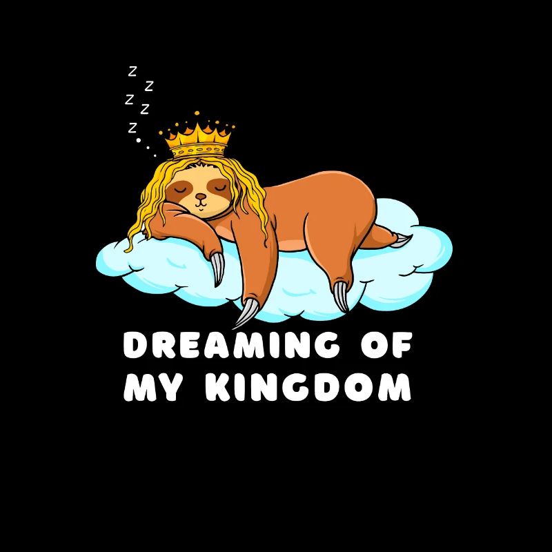 Sleeping sloth with crown