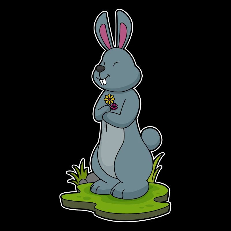 Lapin avec des fleurs