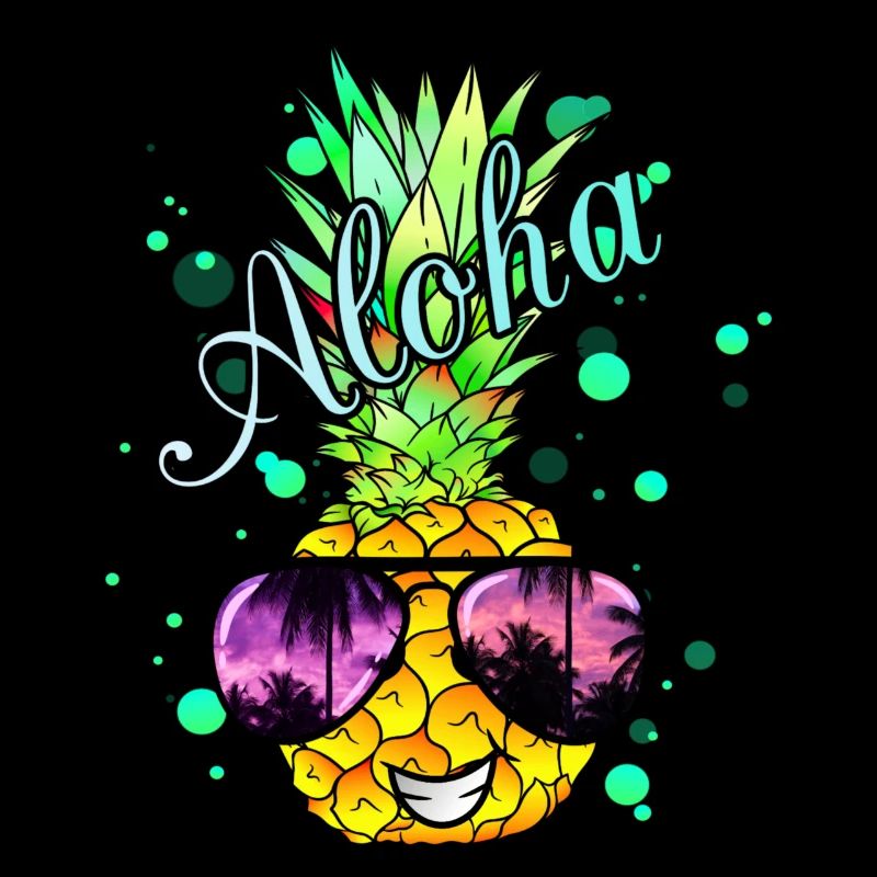 Aloha Ananas mit Farbspritzern