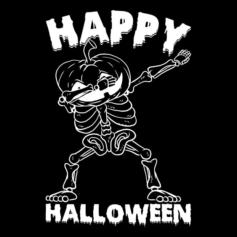 Halloween Dabbing Skeleton with Pumpkin