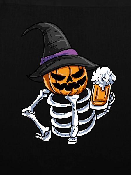 Skeleton Pumpkin Face
