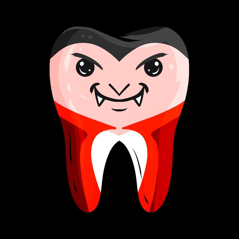 Dentistes Dent en costume de vampire à Halloween