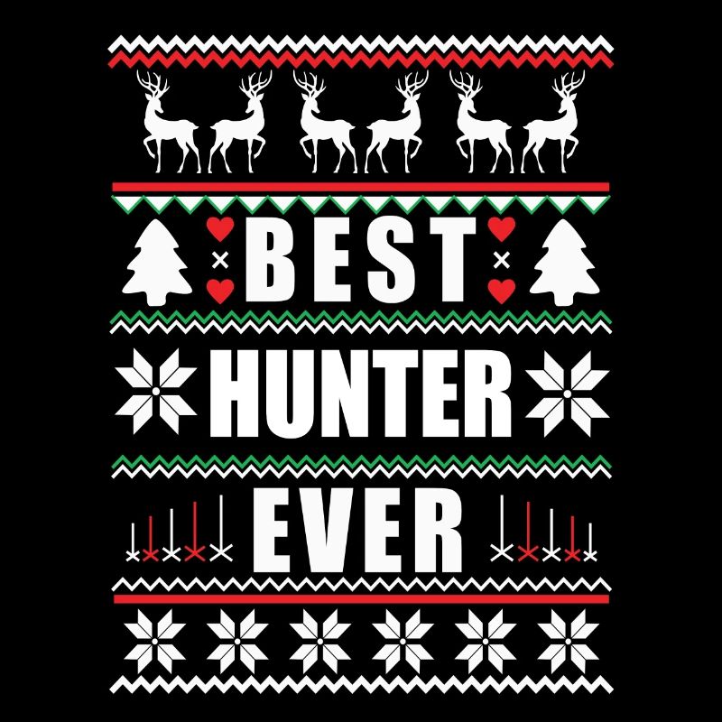 Funny Ugly Christmas Best Hunter Ever
