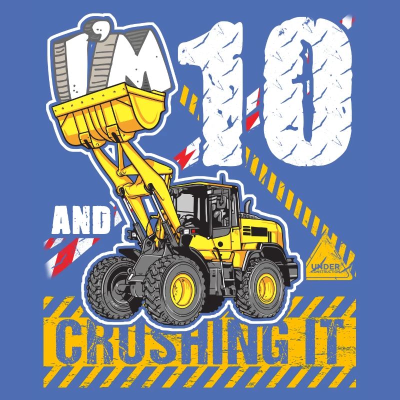 Ich bin 10 & zerquetsche es 10. Geburtstag Jungen Bagger
