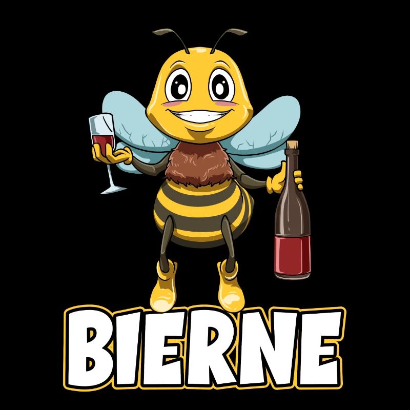 Bierne Biene mit Bier für einen Imker