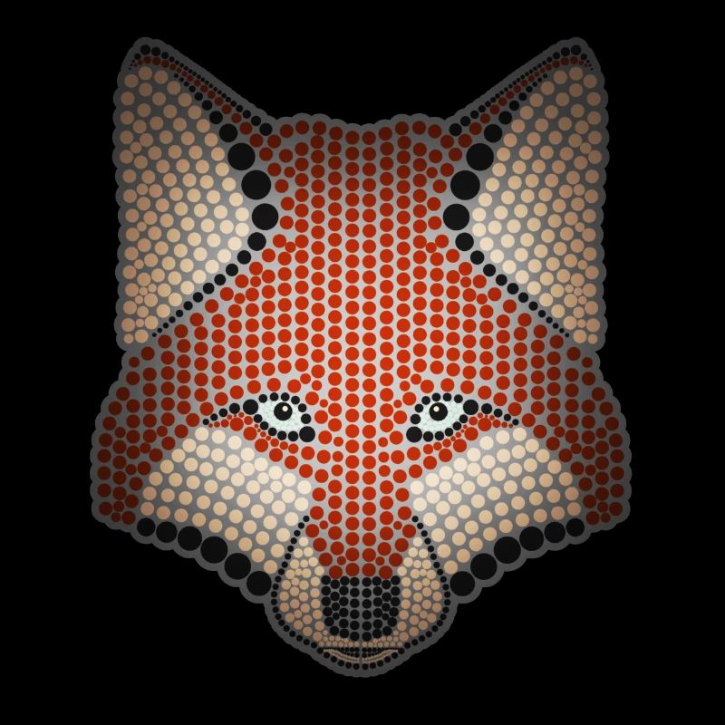 Conception d'animal de la forêt de renard parsemée de tête d'animal