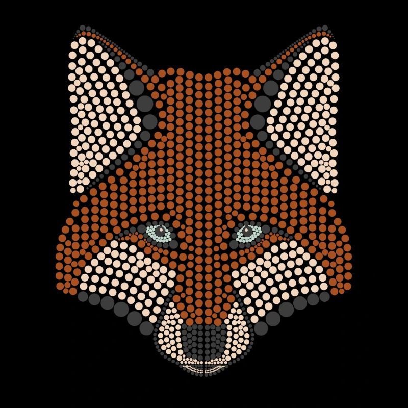 Conception d'animal de la forêt de renard parsemée de tête d'animal