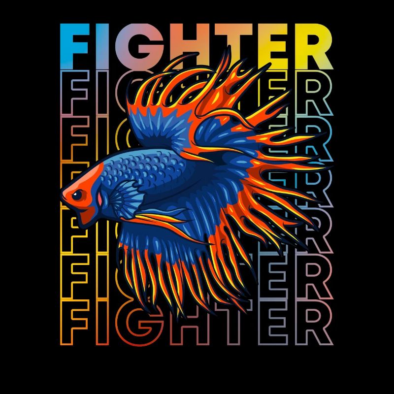Betta Fish 80's Style Siamois Fighting Fish