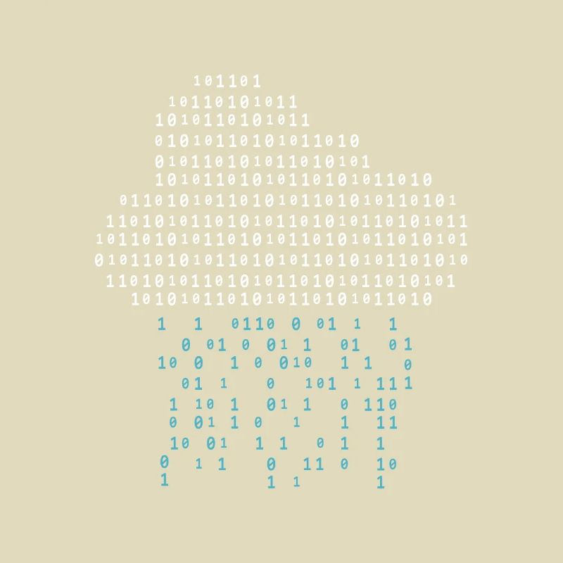 Programmeur - code binaire nuage pluie