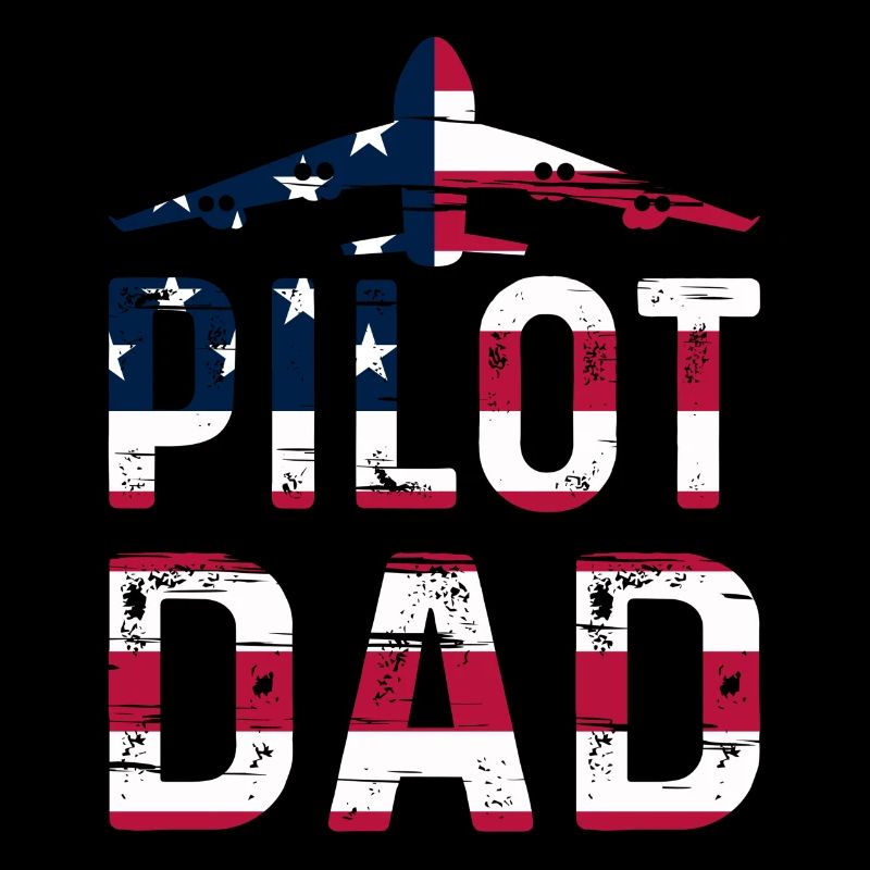 Pilot Daddy - Pilote d’avion d’aéroport Drapeau américain