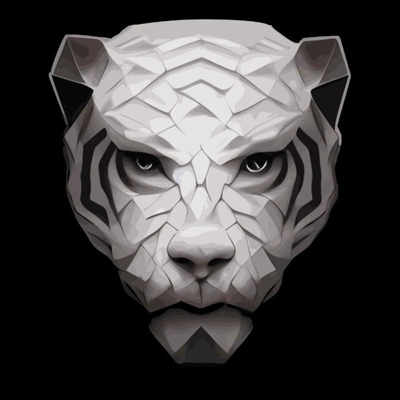Weißer Tiger -Polygon -Polygon -Tiger Gesicht