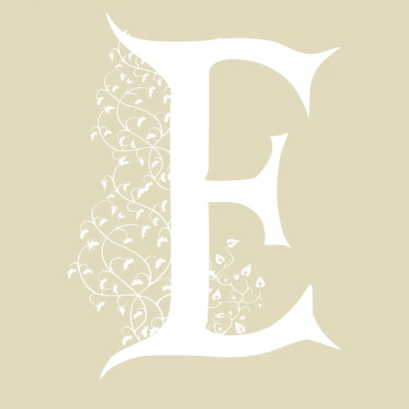 Brief E Monogramm Kalligraphie Gothic Witch WiccaA