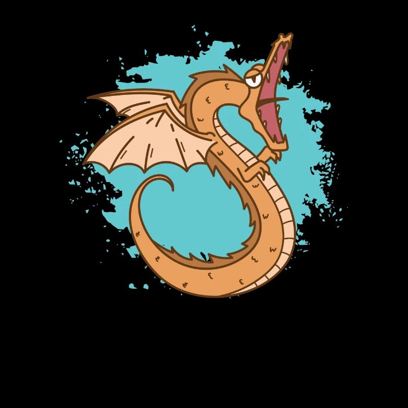 Serpent dragon à bouche ouverte