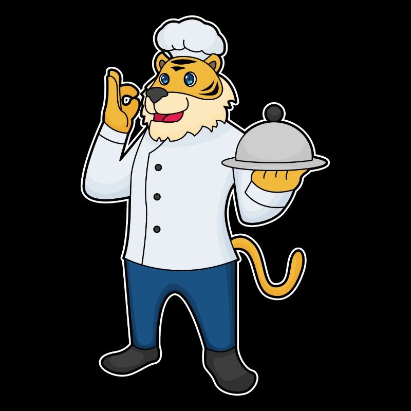 Plateau de service du chapeau de chef Tiger