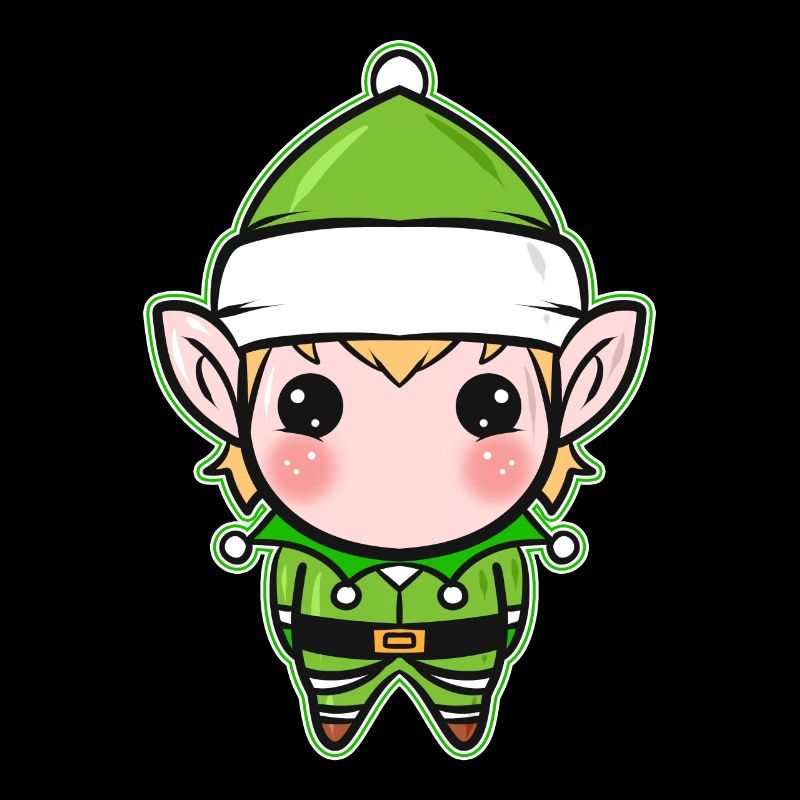 Boule de Noël de Noël Globe Kawaii Elfe