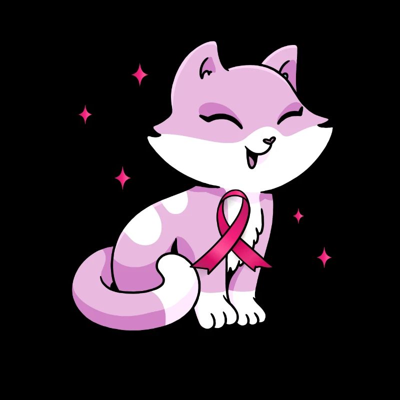 Chat nœud rose mignon octobre