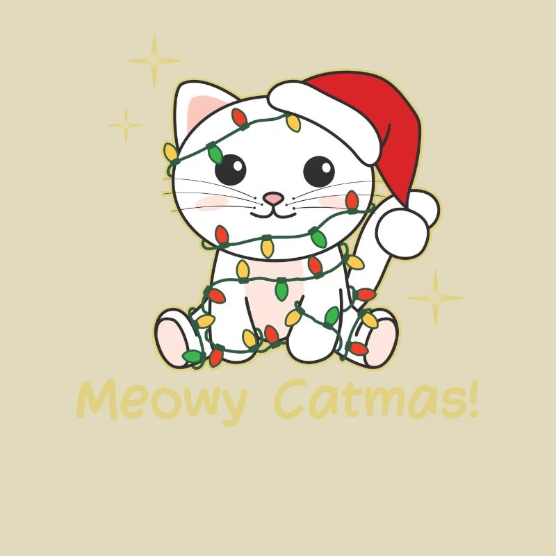 chat animaux de noël mignon chat miaou catmas