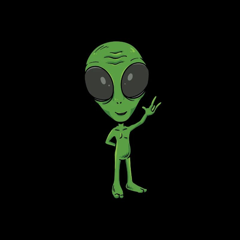 ILY Alien ASL Hand Gesture Perte auditive sourde