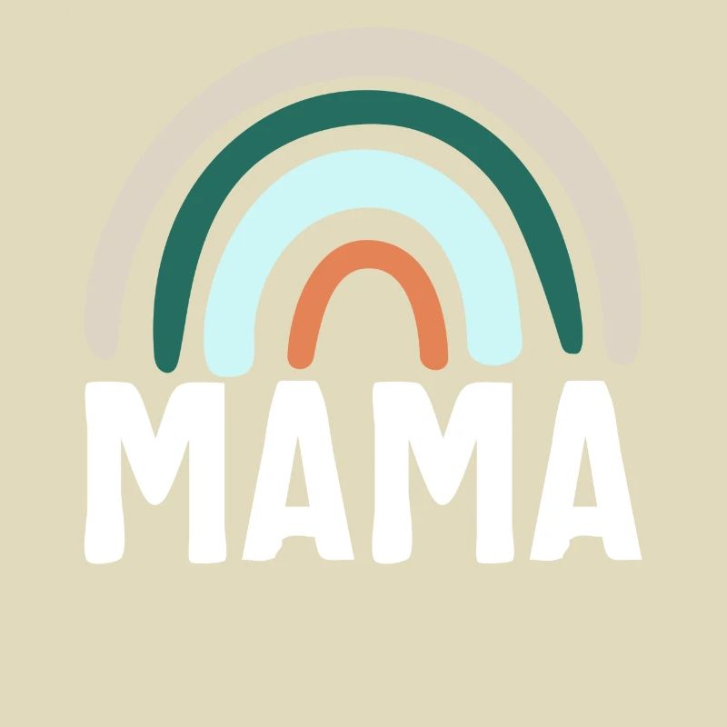 Mutterhemd, Mama Rainbow Simple Design Tee,