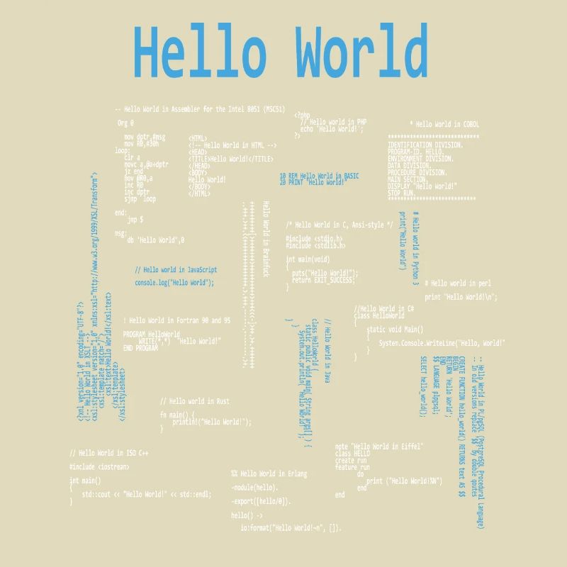 Hello World Programmiersprachen Programmierer Nerd