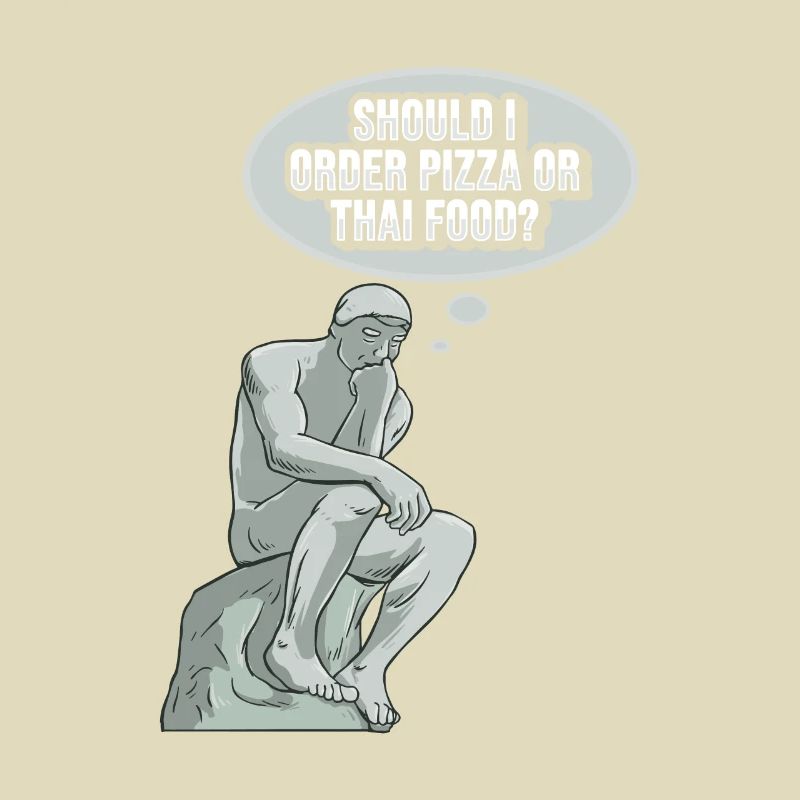 Thinker Statue Pizza Design pour un philosophe