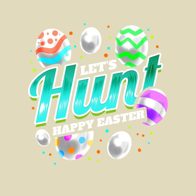 Logo Let's Hunt Easter Eggs On Easter