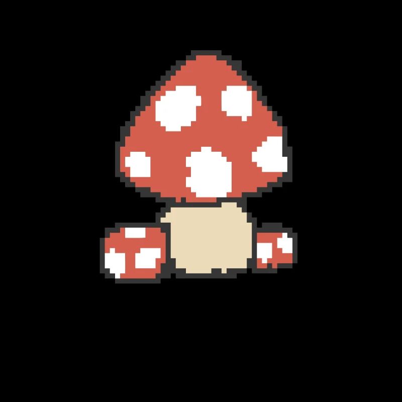 Pixel Art Mushroom Gaming 8 bits Toadstool Gamer