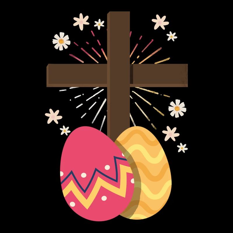 Christianity Cross Jesus Christ Flower Easter Eggs
